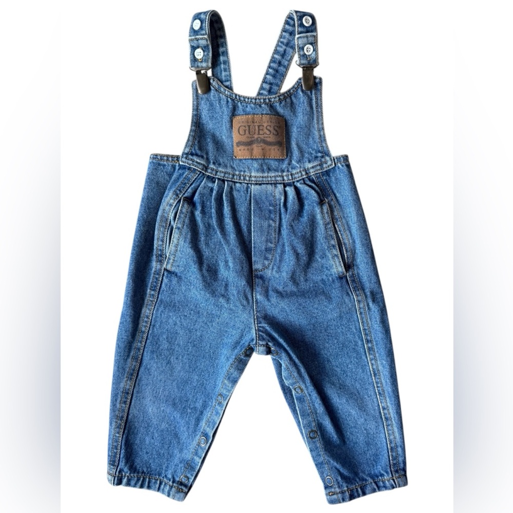 Vintage 90's Baby Guess Denim Overalls Size 6M USA Made Y2K Jean one piece